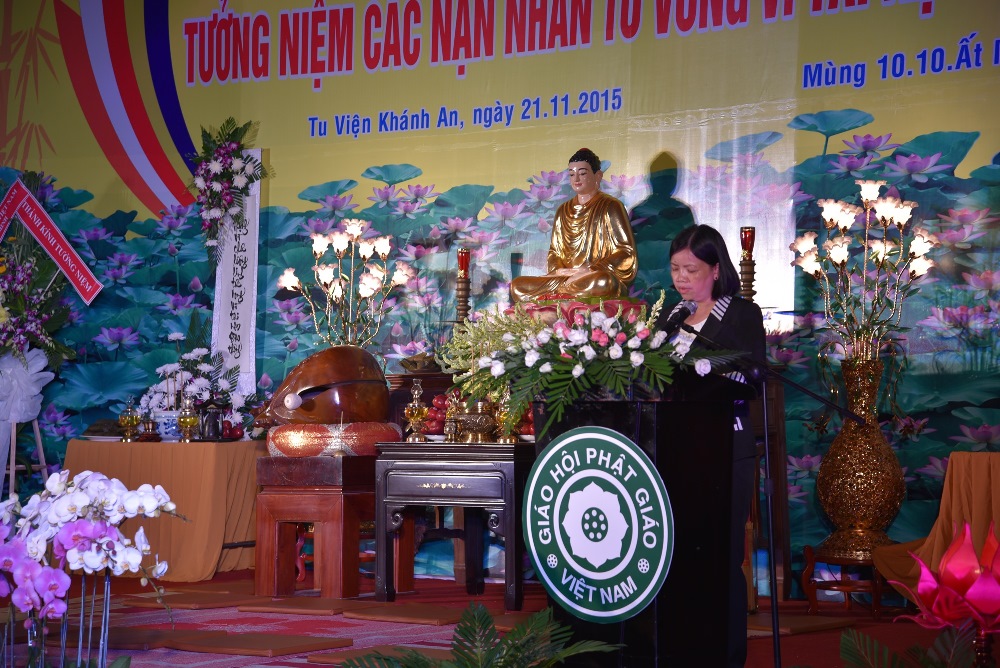 Bà Trịnh THị Mỹ Lan Phó Chủ tịch UBND Quận 12 phát biểu